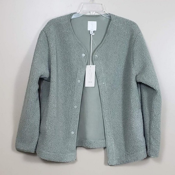 NWOT Joie Sage Green Teddy Jacket - Picture 1 of 13